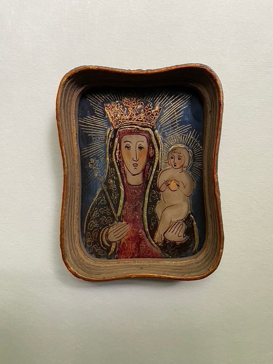 Vintage Icon of Madonna and Child