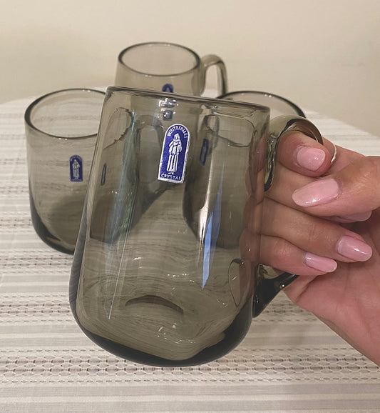 Set of 4 Whitefriars Mid-Century Glassware